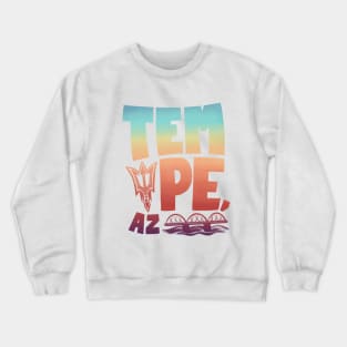 Tempe Rainbow Font Crewneck Sweatshirt